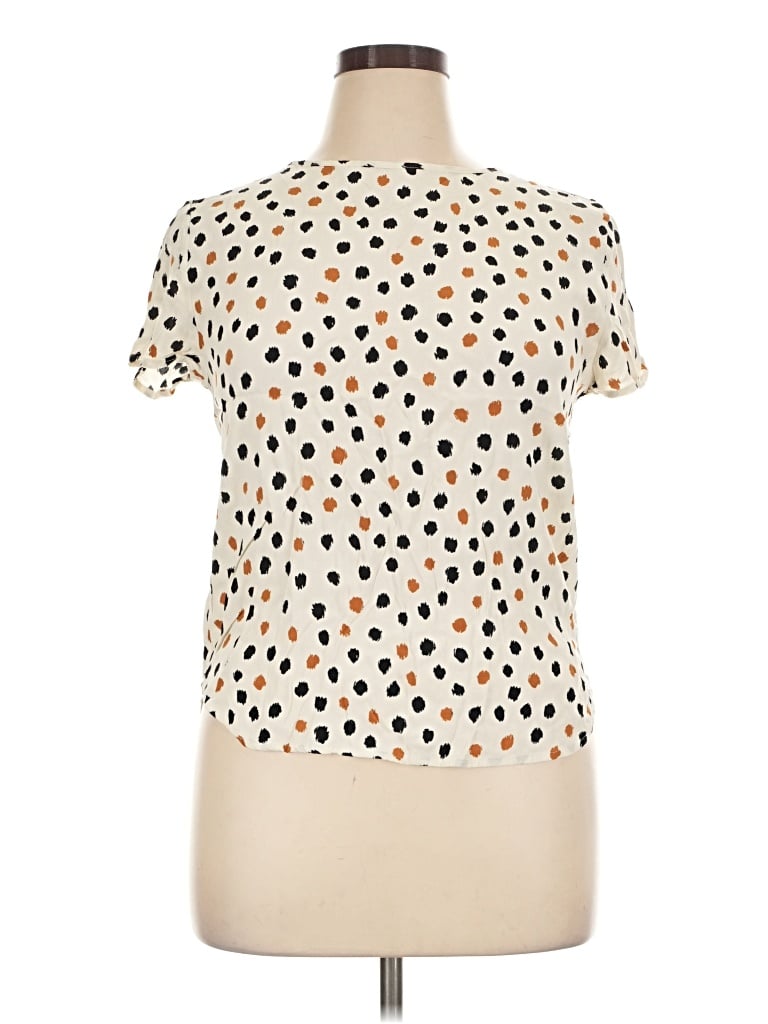 Pre-owned H&m Short Sleeve Blouse In Ivory