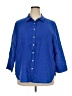 Chico's 100% Linen Blue 3/4 Sleeve Button-Down Shirt Size XXL (4) - photo 1