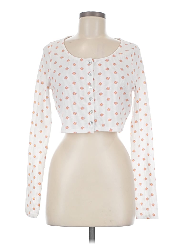 Pre-owned Pacsun Long Sleeve Blouse In White