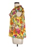 Rose + Olive 100% Polyester Yellow Short Sleeve Blouse Size L - photo 5