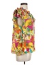 Rose + Olive 100% Polyester Yellow Short Sleeve Blouse Size L - photo 4