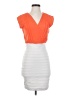 Express 100% Polyester Color Block Orange Cocktail Dress Size XS - photo 1