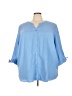Catherines 100% Polyester Blue 3/4 Sleeve Blouse Size 3X - photo 1