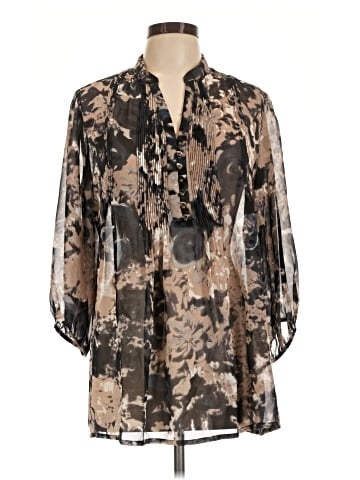 Blue Velvet 3/4 Sleeve Blouse (view 1)