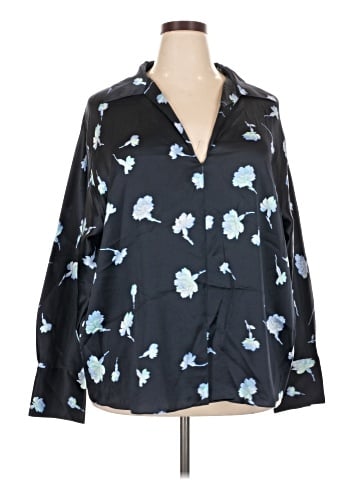 Vince. Long Sleeve Silk Top (view 1)