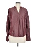 Glam 100% Polyester Burgundy Long Sleeve Henley Size M - photo 1