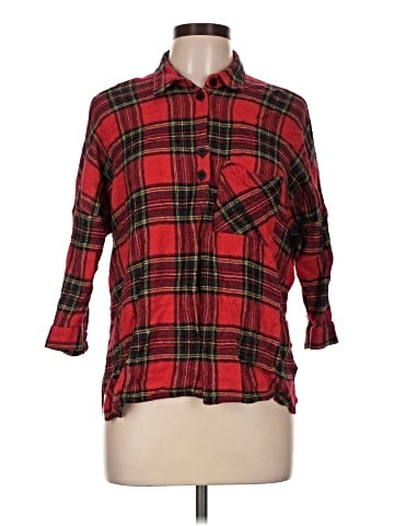 Zara Basic 3/4 Sleeve Button-Down Shirt (view 1)