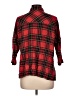 Zara Basic Plaid Red 3/4 Sleeve Button-Down Shirt Size L - photo 2
