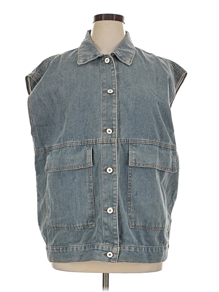 Unbranded Denim Vest In Blue