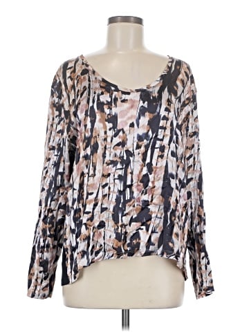 Reiss Long Sleeve Silk Top (view 1)