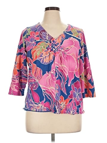 Caribbean Joe 3/4 Sleeve Blouse (view 1)