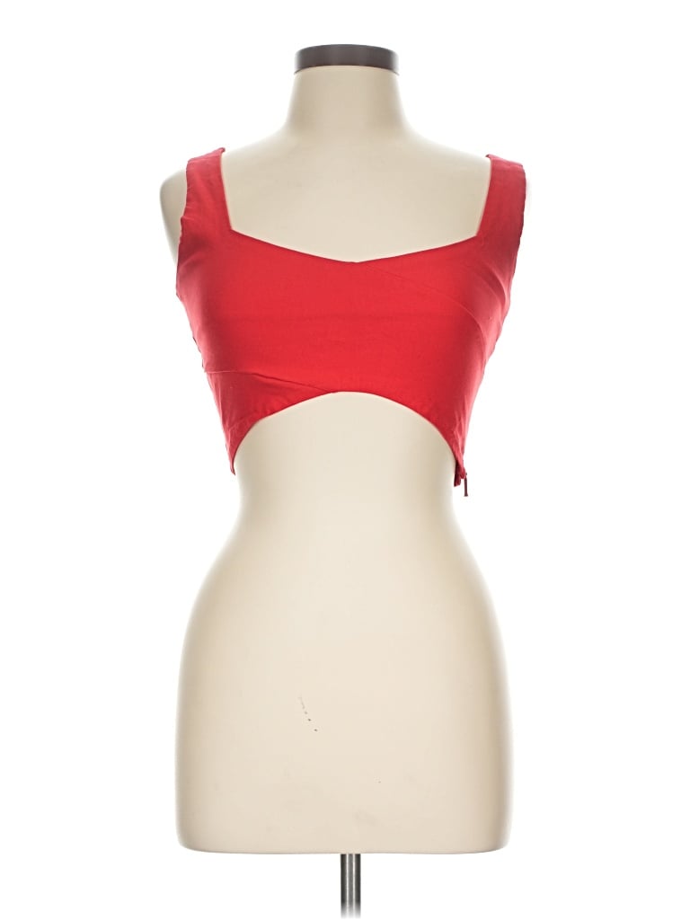 Pre-owned Vesper Sleeveless Top Red Strapless Neckline Tops