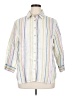 Chico's 100% Linen Stripes Ivory 3/4 Sleeve Button-Down Shirt Size XL (3) - photo 1