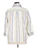Chico's 100% Linen Stripes Ivory 3/4 Sleeve Button-Down Shirt Size XL (3) - photo 2