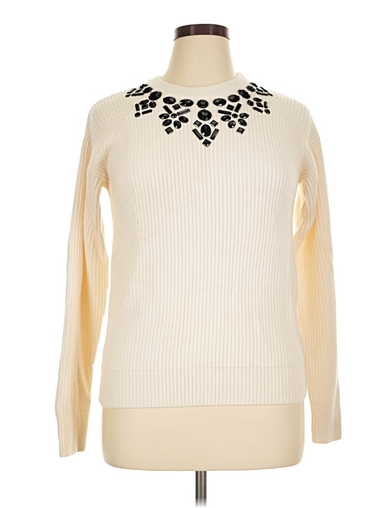 Pre-owned Ann Taylor Turtleneck Sweater In Ivory