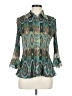 Essentials by Milano 100% Polyester Teal 3/4 Sleeve Blouse Size M - photo 1