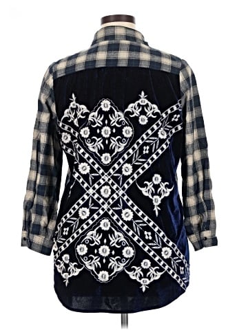 Hannah 3/4 Sleeve Button-Down Shirt (view 2)