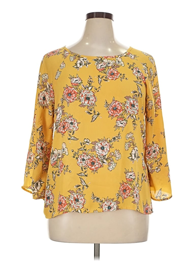 Pre-owned Papermoon 3/4 Sleeve Blouse In Yellow