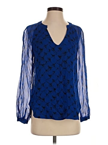 Diane von Furstenberg Long Sleeve Silk Top (view 1)