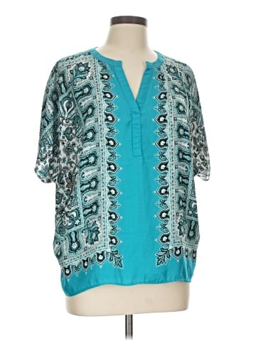 Rose + Olive Short Sleeve Blouse (view 1)