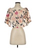 Bebe Floral Pink Short Sleeve Blouse Size S - photo 1