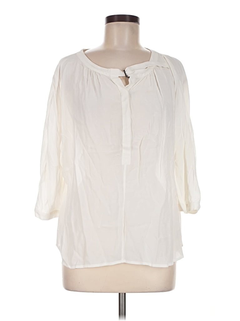 Pre-owned Bcbgmaxazria 3/4 Sleeve Blouse In Ivory