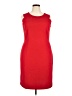 North Style Solid Red Cocktail Dress Size 18 - photo 1