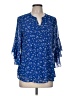 Timeson 100% Polyester Blue 3/4 Sleeve Blouse Size M - photo 1