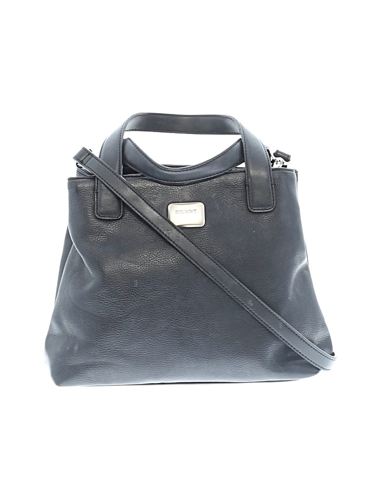 Pre-owned Esprit Leather Satchel In Gray