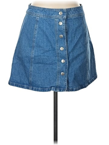 Madewell Stretch Denim A-Line Mini Skirt in Miller Wash (view 1)