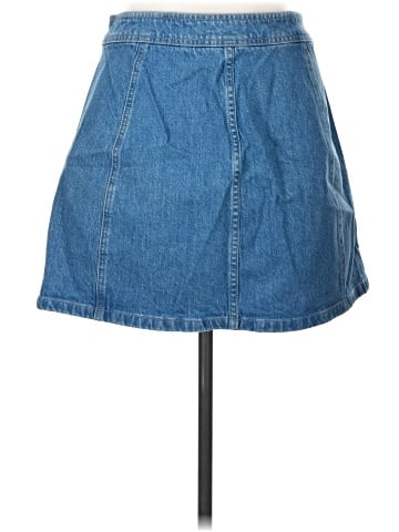 Madewell Stretch Denim A-Line Mini Skirt in Miller Wash (view 2)