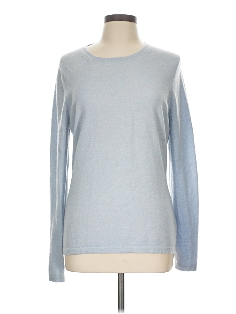 Pre-owned Pure Collection Cashmere Pullover Sweater In Blue
