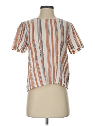 Madewell Boxy Button-Back Top in Haines Stripe (view 1)