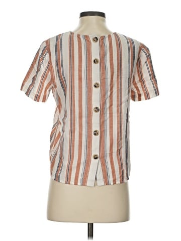 Madewell Boxy Button-Back Top in Haines Stripe (view 2)