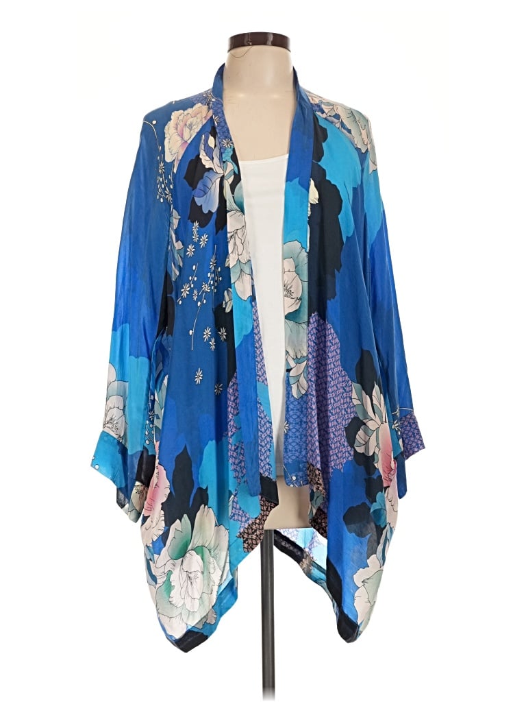 Pre-owned Johnny Was Kimono In Blue