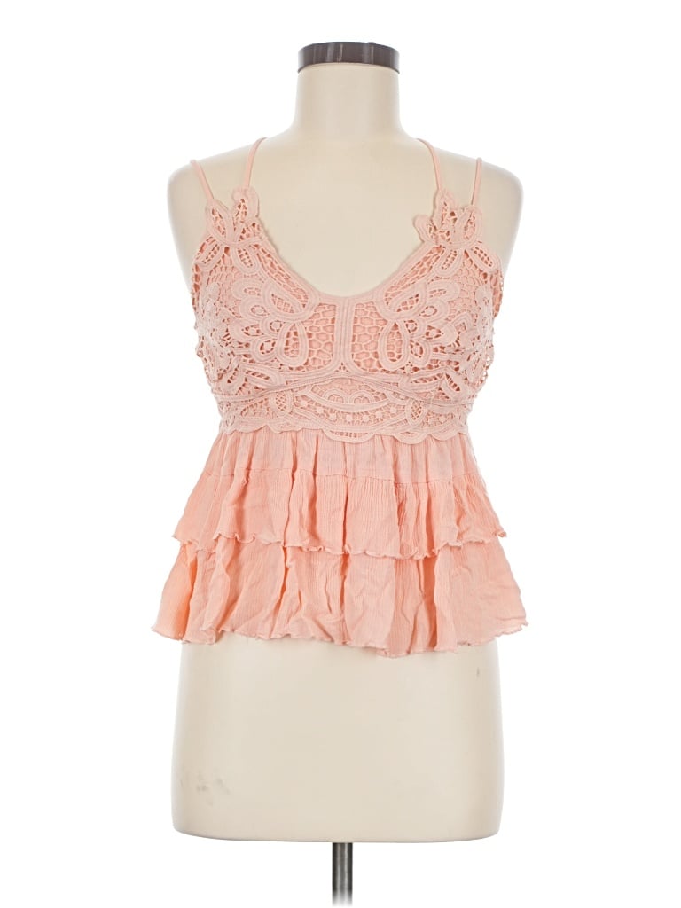 Pre-owned Main Strip Sleeveless Blouse In Orange