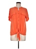Cato Orange Short Sleeve Blouse Size M - photo 1