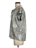 Elliott Lauren Metallic Silver Short Sleeve Blouse Size S - photo 5