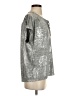 Elliott Lauren Metallic Silver Short Sleeve Blouse Size S - photo 4