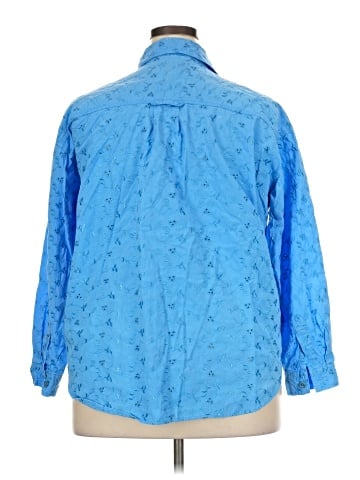 Denim & Co Long Sleeve Button-Down Shirt (view 2)