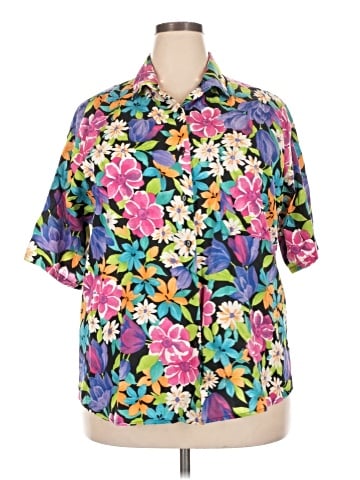 Bordeaux Short Sleeve Blouse (view 1)