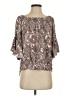 Cato 100% Rayon Brown 3/4 Sleeve Blouse Size S - photo 1