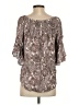 Cato 100% Rayon Brown 3/4 Sleeve Blouse Size S - photo 2