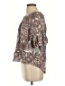 Cato 100% Rayon Brown 3/4 Sleeve Blouse Size S - photo 5