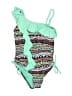 Justice Print Green One Piece Swimsuit Size 6 - photo 1