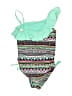 Justice Print Green One Piece Swimsuit Size 6 - photo 2