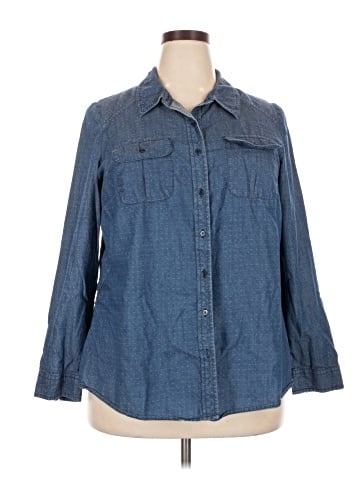 Lane Bryant 3/4 Sleeve Button-Down Shirt (view 1)