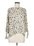 Papermoon 100% Polyester Animal Print Ivory Long Sleeve Blouse Size M - photo 1