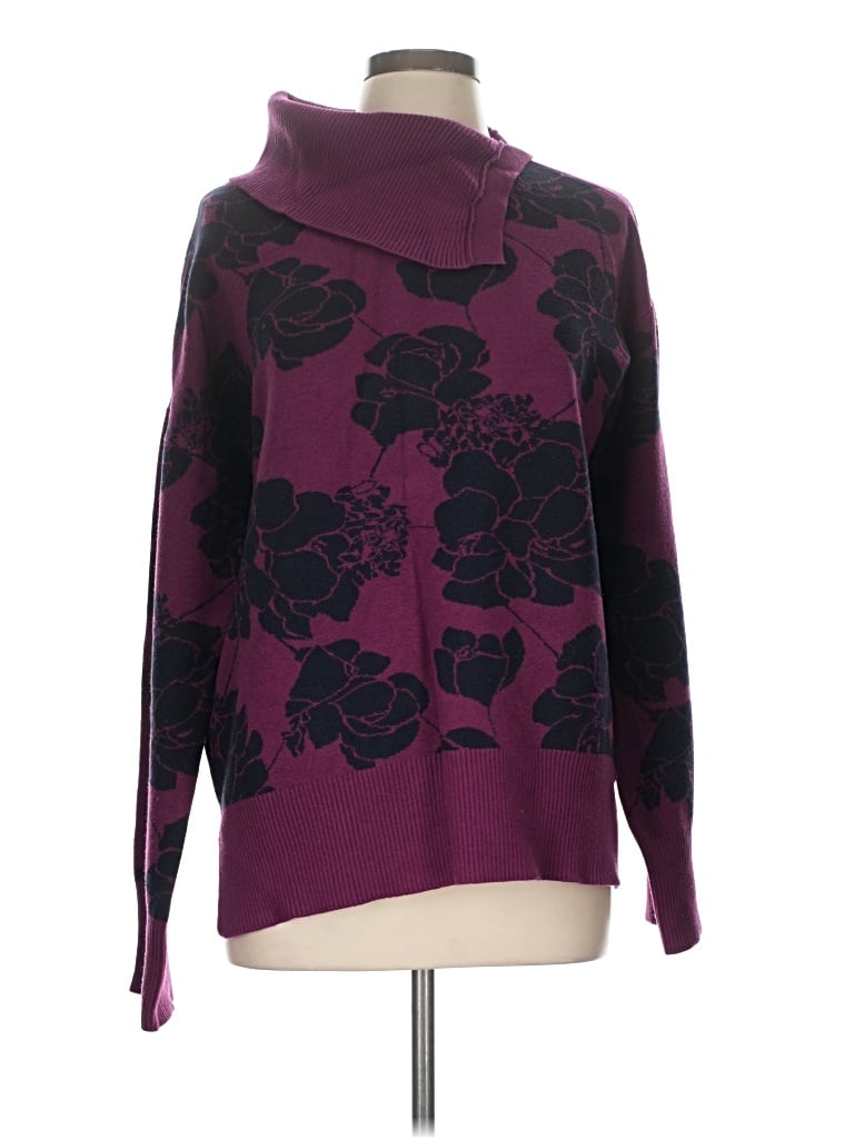 Pre-owned Liz Claiborne Turtleneck Sweater In Purple