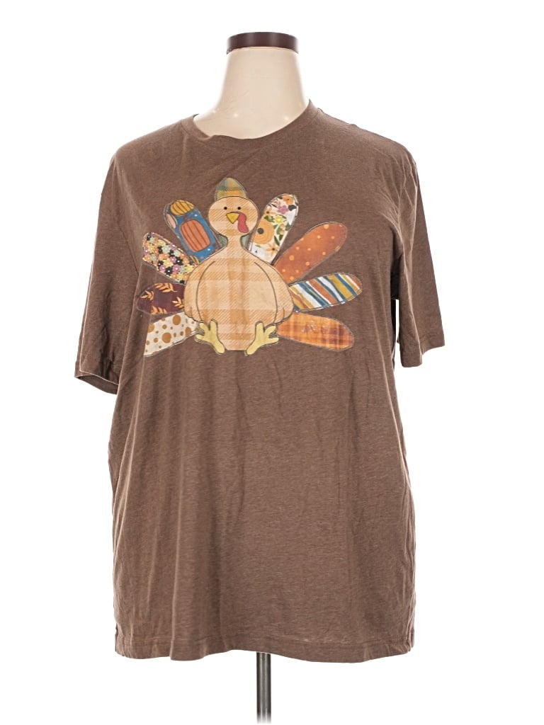 Pre-owned Canvas Short Sleeve T-shirt In Brown